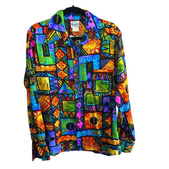 Evelyn Margolis United Airlines Hawaiian Vintage 60s Steward Shirt Size Medium - Picture 2 of 12